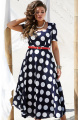 Платье Vittoria Queen 16283 дизайн_горох_синий+белый