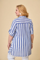 Блуза БелЭльСтиль 261 синяя-полоска
