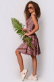 Платье PATRICIA by La Cafe NY14593-1 коричневый,белый,рыжий
