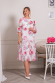 Платье АСВ 1268.3 белый+розовый_цветок