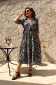 Платье Romanovich Style 1-2373 черный/крупные_листики