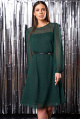 Платье KaVaRi 1013 зеленый_принт-точка