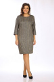 Платье Lady Style Classic 1782 серый_с_оранжевым_клетка