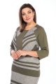Платье Lady Style Classic 1368 хаки_с_серым