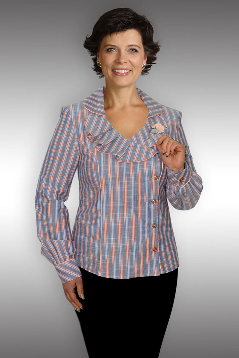 блуза Таир-Гранд 6276 терракотовая-полоска