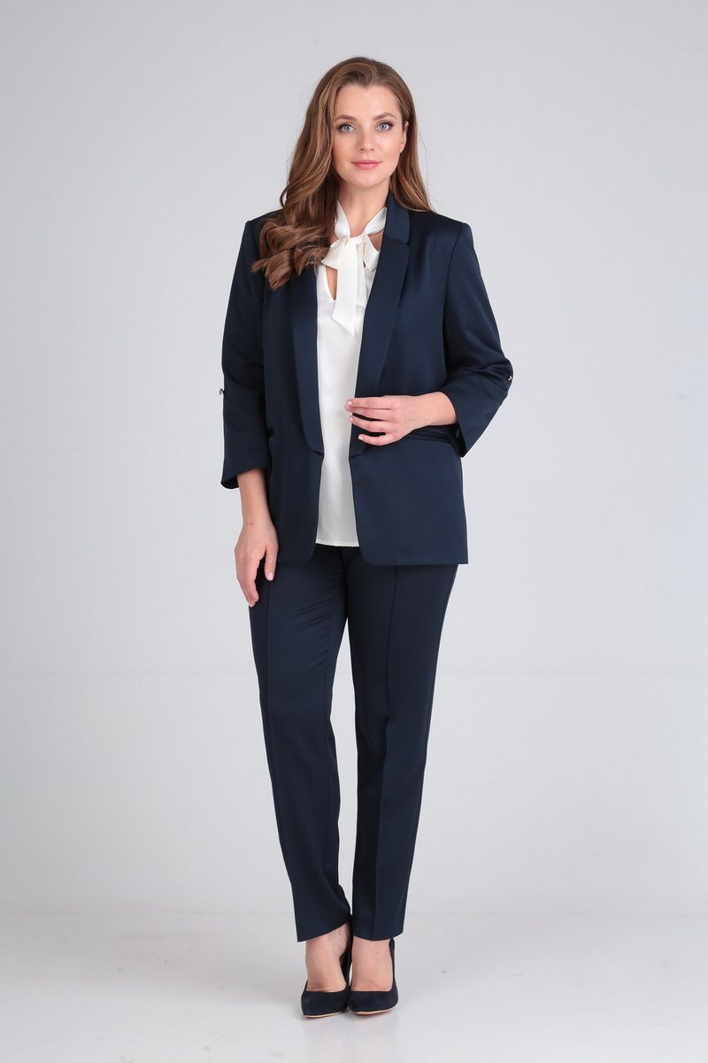 блуза,  брюки,  жакет Lady Line 455 синий