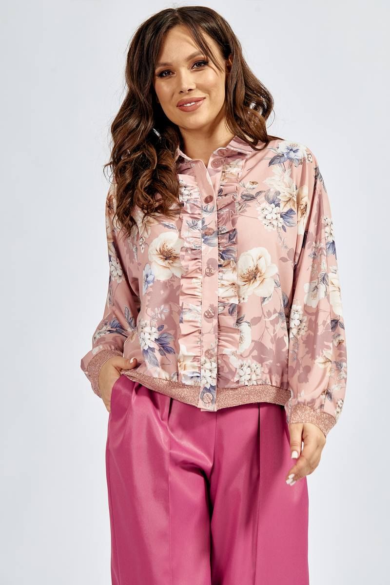 блуза Teffi Style L-1534 цветочный_принт